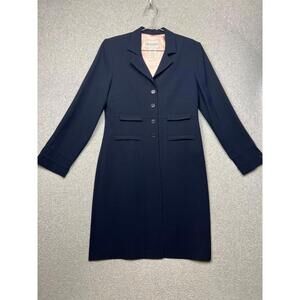 Vintage Danny & Nicole New York Trench Long Midi Blazer Women 10 Navy Office